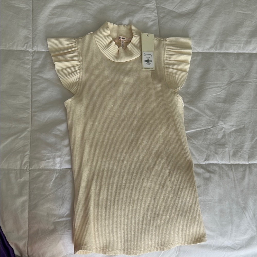 Miami Cream Sleeveless Ruffled Blouse - Picture 1 of 4